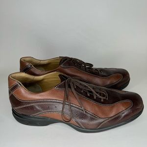 johnston and murphy shoes lace up Oxfords casual men size 12M two tones brown
